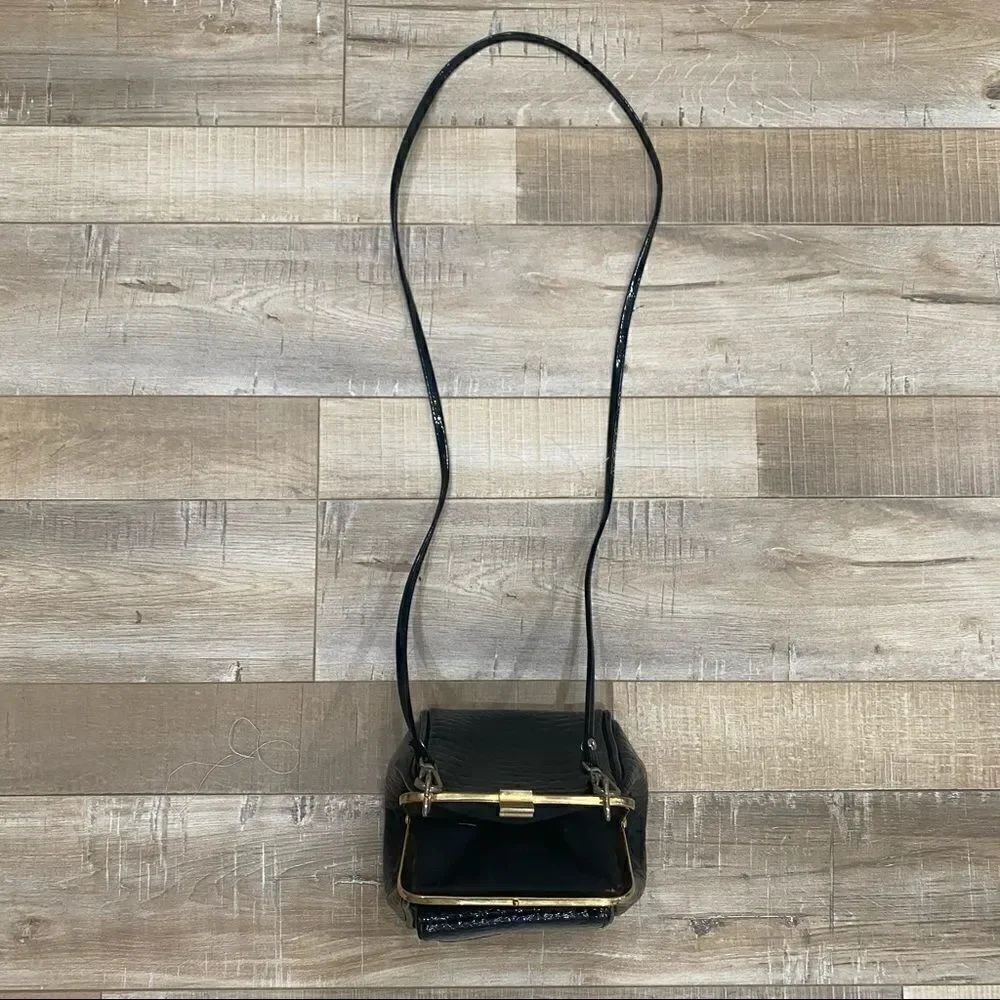 🌟 VINTAGE Faux Croc Patent Crossbody Purse Bag - Picture 8 of 9